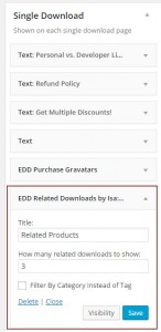 EDD Related Downloads – Widget Settings